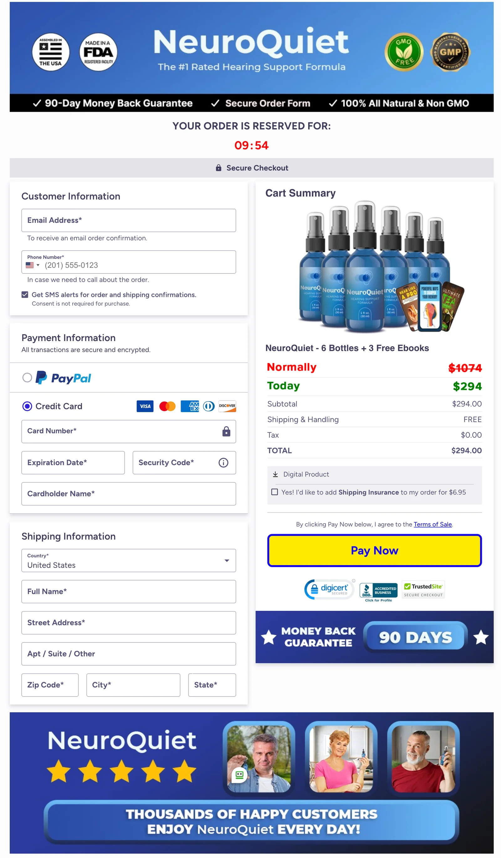 NeuroQuiet Secure-Checkout